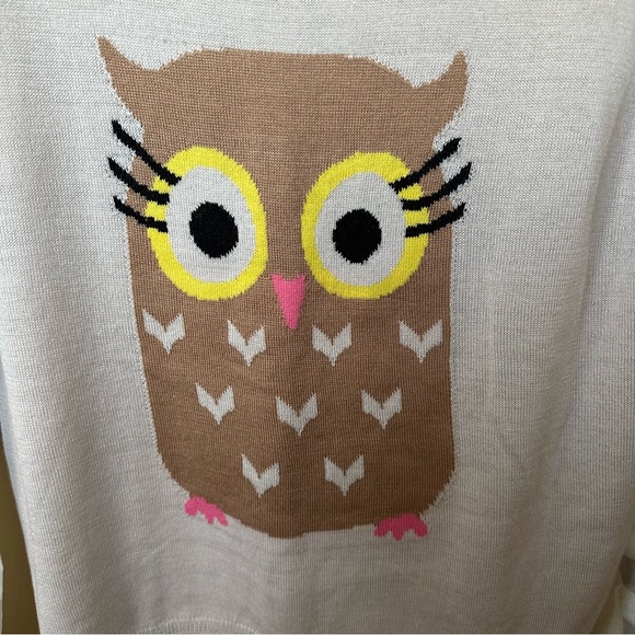 Love by Design Owl Lightweight Crewneck Pullover Acrylic Sweater Sz M NWT - Picture 2 of 5